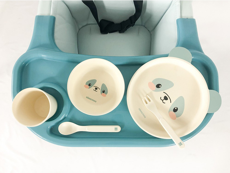 Σετ Φαγητού 5 τμχ. από Μπαμπού Tableware Panda Blue